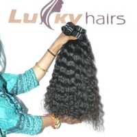 Prix d'usine en gros Extensions de cheveux humains Remy indiens 100% naturels Double trame Donneur unique 99J Ondulation naturelle Clip-in/Weave Couleur