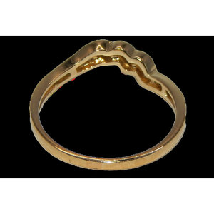 Anello di dichiarazione in oro giallo 14k Set di 15 canali diamanti taglio smeraldo stile HipHop con rodio placcatura IGI certificata - Product Image 3