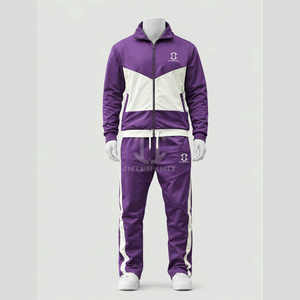 Nouvel ensemble de jogging de luxe pour homme 2026, imperméable, avec capuche, style rétro, patchwork chevron, survêtement personnalisable avec logo, streetwear urbain, 2 pièces - Product Image 5
