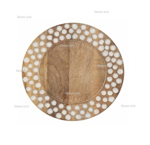 Placa de cargador de madera de nuevo diseño, forma redonda, tamaño personalizado, debajo de la placa para uso en restaurantes y hoteles - Product Image 6
