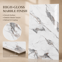 Panneau mural en PVC brillant MORLENX, imitation marbre blanc, gris, marron, pour la décoration de luxe des hôtels, des maisons et des bureaux