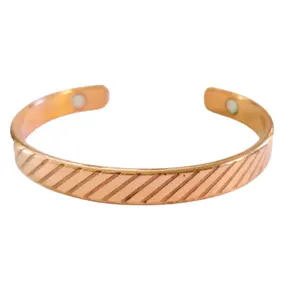 Ensemble de bracelets magnétiques en cuivre pur garanti Vente en gros Personnalisé Nouveau Soulagement naturel efficace de la douleur Bracelets en cuivre Poignets en métal - Product Image 1
