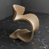 Chaise ergonomique flottante personnalisée en contreplaqué paramétrique, siège architectural fluide pour réception VIP et salon