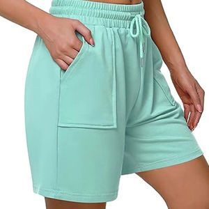 Shorts de Mujer Premium, Pantalones Cortos de Felpa, Corte Regular, Peso Pesado, Shorts Lavados, Shorts Bermuda de Felpa de Algodón - Product Image 6