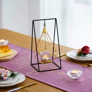 Exclusivo nuevo tradicional elegante recubierto de oro Metal y vidrio vela tarro hogar Interior decorativo linterna titular para decorar el hogar - Product Image 3
