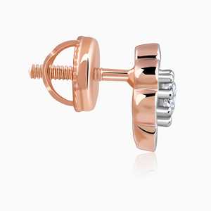 Pendientes de Oro Rosa de 14K con Diamantes en Forma de Racimo - Regalo - Product Image 4