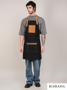 Toile Cuir Personnalisation Cuisine Soudage Coiffeur Outil Chef Hommes et Femmes avec Poche Tablier Fait Main - Product Image 6