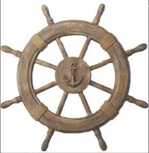 Hecho a mano 6 pulgadas de madera de latón náutico rueda de barco decoración de pared decorativa con acabado náutico - Product Image 4
