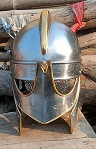 Casco de acero vikingo DIY personalizable de la mejor calidad con cadena de cuero, casco de disfraz griego portátil compatible con OEM - Product Image 6