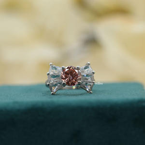 Bague de fiançailles pour femme de luxe en or massif 10KT 1.50CT Cut Lab Grown Diamond Prong Set Cluster Stylish Classic IGI Certificate - Product Image 5