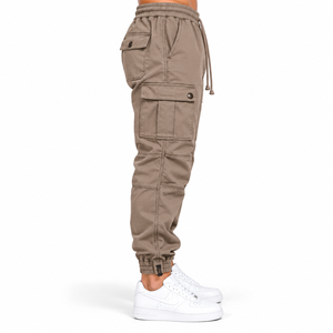 Pantalones Casuales Utilitarios para Hombre OEM con Diseño de Múltiples Bolsillos, Cintura Elástica y Cierres de Cremallera en los Tobillos - Product Image 2