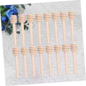 24 Uds palitos de miel de madera Mini cucharón colector cuchara jarabe agitador palitos de miel varita de miel - Product Image 2