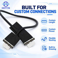 Rangkaian Kabel Koaksial Mikro Custom FPC HRS DF36 30Pin 0.5mm Pitch 42AWG untuk Layar LCD
