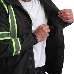 2024 Offre Spéciale haute visibilité extérieur étanche travail Fluorescent noir réfléchissant vêtements de travail sécurité réfléchissant haute visibilité veste - Product Image 4