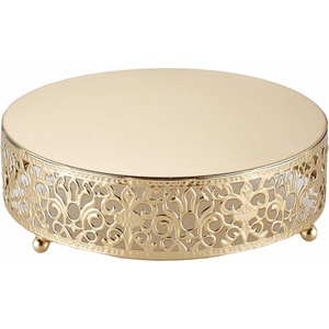 Support à gâteau royal luxueux en métal doré pour fêtes de mariage Design écologique élégant et durable Taille de couleur personnalisée pour les gâteaux - Product Image 1