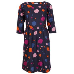 Robe Avery 100% coton, style bohème décontracté, imprimé à pois, longueur genoux, pour l'été, l'automne, le printemps, à porter au quotidien - Product Image 4