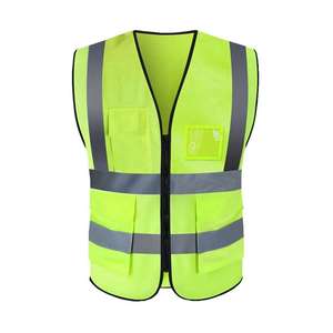 High Visibility Safety <b>Vest</b> Clothing Manufacturer Reflective <b>Vest</b> <b>Multi</b> Pockets Workwear Safety - Product Image 1
