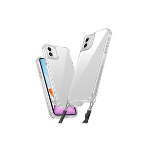 Étui en silicone transparent de qualité supérieure pour iPhone 11 11 Pro 7 Plus avec sangle détachable pour bandoulière, coque de protection à clipser - Product Image 1