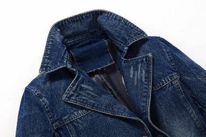 Veste en jean surdimensionnée personnalisée à boutons, manches longues, bleu, col rabattu, vestes en jean pour hommes - Product Image 5