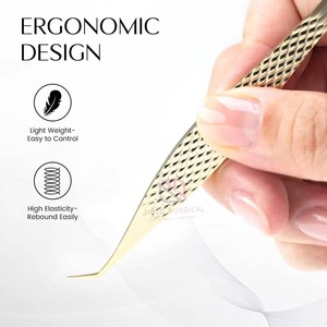 Stainless Steel Eyelash Tweezers OEM Premium Beauty <b>Tool</b> Precision Tip Reusable Custom Sizes Professional New Design High Qualit - Product Image 2