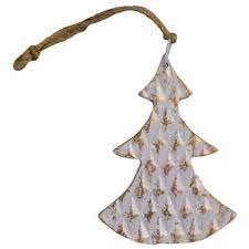 Adornos de metal plateado con acabado martillado con regalos de vacaciones de Navidad Aluminio decorativo colgante único - Product Image 3