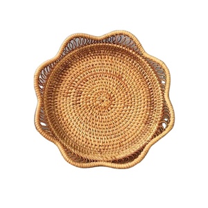 ตะกร้าหวายสานทรงกลมสำหรับใส่ของตกแต่งสำหรับเสิร์ฟอาหารบนโต๊ะอาหารจากเวียดนาม - Product Image 1