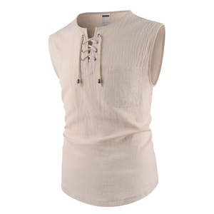 Sporty <b>Mens</b> Casual Sleeveless T-<b>Shirt</b> | Cotton Fitness Vest | Lightweight Breathable Vintage Tank Top | Summer Streetwear Tee - Product Image 1