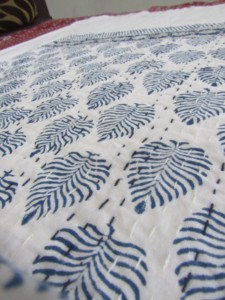 High Quality Cotton Blue Kantha Quilt Handblock Printed and Hand Stitched Knitted <b>Blanket</b> Throw for Bedding or Home Decor - Product Image 5