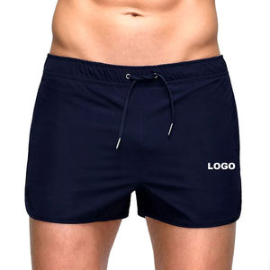 2025 Short de fitness athlétique pour hommes personnalisé haute qualité 100% tissu en maille de polyester poche d'entraînement de gymnastique teint uni - Product Image 2