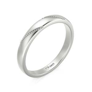 Jeulia Men's Milgrain <b>Wedding</b> <b>Band</b>-Sterling <b>Silver</b> with Geometric Topaz Zircon - Product Image 2