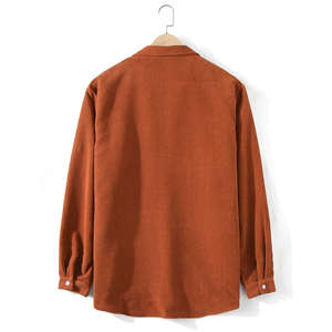 2025เสื้อเบลาส์ผ้าลูกฟูกสำหรับผู้ชาย, เสื้อสีพื้นระบายอากาศลำลองทรงหลวมสำหรับฤดูใบไม้ร่วง - Product Image 5