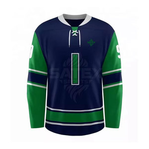 Maillot de hockey sur glace pour hommes en gros, en stock, couleurs et tailles personnalisées, respirant, séchage rapide, 100% polyester - Product Image 1