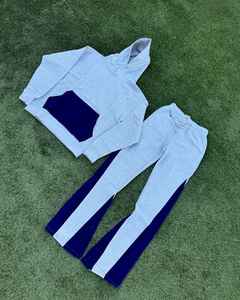 Survêtement en polaire surdimensionné pour hommes personnalisé ensemble de pantalons de survêtement et de sweat à capuche streetwear vintage respirant grande taille quantité minimale de commande bas pour l'été - Product Image 4