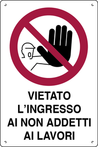 Cartello Segnaletico Proibito l'Ingresso a Non-Commercianti cm.40x60 - Product Image 1
