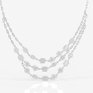 Valencia Moissanite Diamond Choker Elegant Sterling Silver <b>Necklace</b> - Product Image 3
