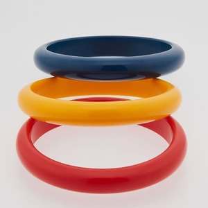 9 Diseños de Brazaletes de Resina Gruesos Irregulares Coloridos, Cuadrados, Circulares, Geométricos, Joyería Bohemia Minimalista para Mujer, Color y Tamaño Personalizables - Product Image 3