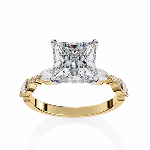 Anillo de diamante cultivado en laboratorio con certificación IGI de 3,25 CT | Corte princesa de oro de 14K en color rosa, amarillo, blanco, OEM, ODM, proveedor de joyería a granel - Product Image 3
