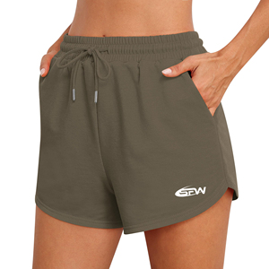 Short pour femme Short léger respirant tissé à enfiler pour femme avec poches latérales pour un usage quotidien décontracté - Product Image 1