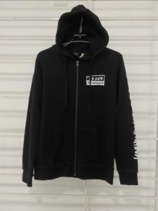 Pull à capuche en molleton de coton 100% à la mode pour hommes avec fermeture à glissière couleur unie pour vêtements d'hiver décontractés teints en plaine - Product Image 2