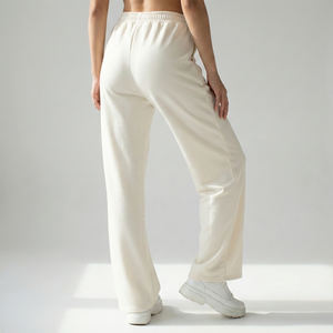 Comfortable Mid <b>Waist</b> Straight-Fit Streetwear <b>Trousers</b> with <b>Elastic</b> Waistband for Spring - Product Image 2
