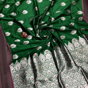 Dernier créateur Soie douce Mina Kari Jacquard Tissage Bordure Saree By Fab zone - Product Image 1