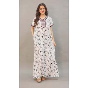 Chemise de nuit longue Evolve pour femme en viscose Liva avec poche, tissu tissé super doux et confortable, respirant, élasthanne, offre ODM - Product Image 1