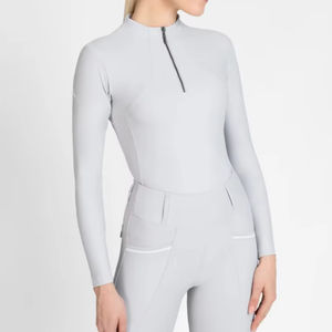 Lightweight breathable moisture wicking Trending womens equestrian <b>riding</b> <b>top</b> stretch athletic fabric <b>horse</b> <b>riding</b> shirt daily - Product Image 1