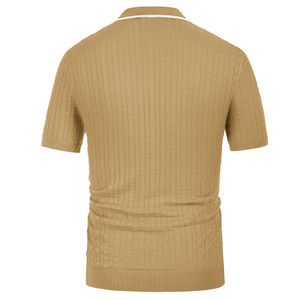 Tricoté solide 2025 polos pour hommes contraste chaîne coton polos pour hommes Slim Fit respirant polos pour hommes - Product Image 4