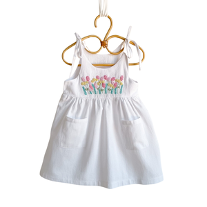 Robe brodée à la main en lin doux pour bébé fille Style décontracté pour le premier anniversaire des tout-petits OEM Made in Vietnam - Product Image 3