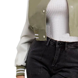 Chaqueta Universitaria Reversible Corta para Mujer con Logotipo Personalizado, Transpirable, OEM, Chaqueta Universitaria de Moda para Mujer - Product Image 5