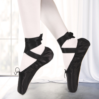 Zapatillas de Ballet en Stock en EE. UU., Color Oro Rosa, Satén con Suela de Cuero Genuino, Almohadillas para los Dedos, Forro de Algodón para Entrenamiento de Niñas