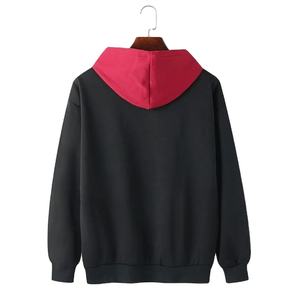 Custom Heavyweight <b>Oversized</b> <b>Hoodie</b> <b>Men</b> 2 Tone Contrast Color Black Pullover Sweatshirt Blank Cotton Fleece Streetwear <b>Hoodie</b> - Product Image 2