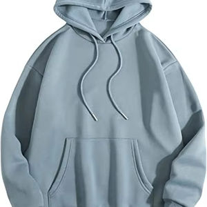 Sudadera con capucha sólida de gran tamaño-Jersey de manga larga con hombros caídos Sudaderas con capucha sueltas - Product Image 1