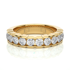 Anillo de Circonio de Corte Brillante Redondo de Lujo OMKAR JEWELS de la Mejor Calidad, Anillo de Novia Clásico para Mujer, Chapado en Oro de 14K, Certificado IGI - Product Image 4